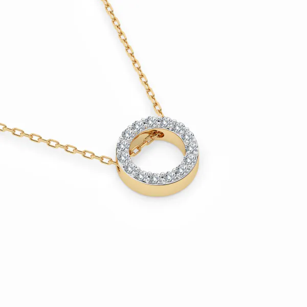 0,09 Karat Diamant Anhänger Gelbgold 585 (14K) mit Goldkette für Damen