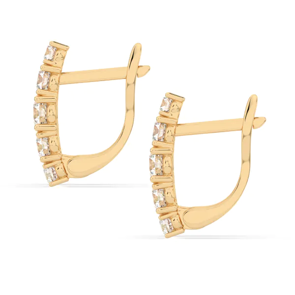 0,85 Karat Diamant Creolen, Gelbgold 585 / 14 Karat, Gewicht ca. 2.1 g.