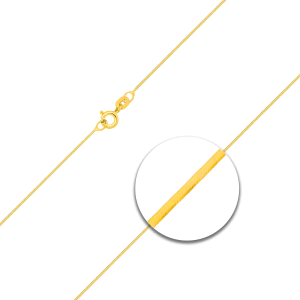 Goldkette als Schlangenkette diamantiert in Gelbgold 585 / 14K, 45 cm lang, 0,7 mm breit, Gewicht ca. 2.1 g.