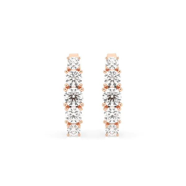0,85 Karat Diamant Creolen, Rotgold 585 / 14 Karat