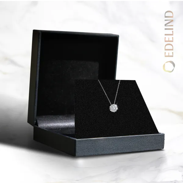 0,1 Karat Diamant Anhänger Weißgold 585 (14K) mit Goldkette 45 (42+3) cm, für Damen