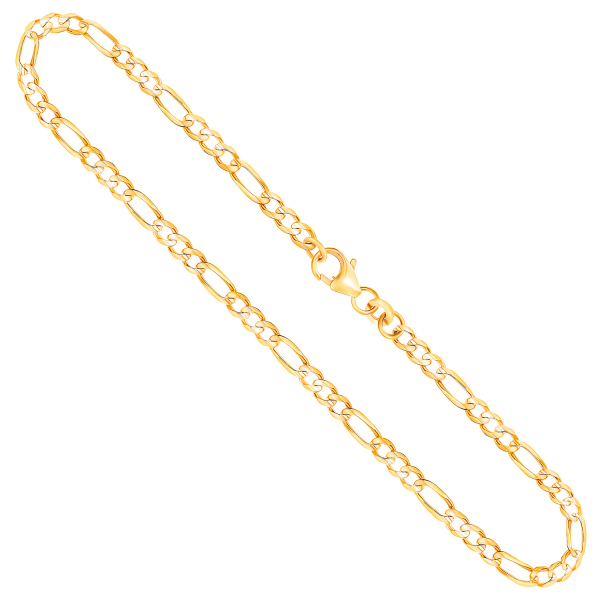 Goldkette als Figarokette in Gelbgold 333 / 8K, 60 cm lang, 3,1 mm breit, Gewicht ca. 6.9 g.