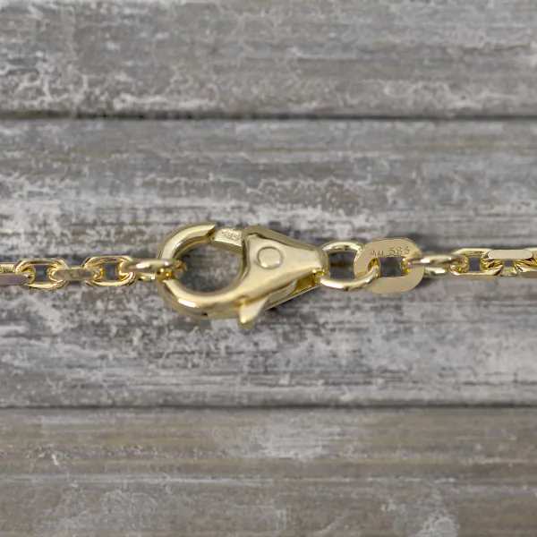 Armband als Ankerkette diamantiert in Gelbgold 585 / 14K, 19 cm lang, 1.8 mm breit, Gewicht ca. 3.4 g.