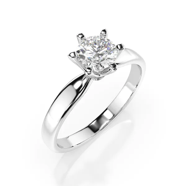 0,40 Karat Diamant Verlobungsring mit 1 Diamanten, Weißgold 585 / 14K, Weite 52 mm, Gewicht ca. 2.1 g.
