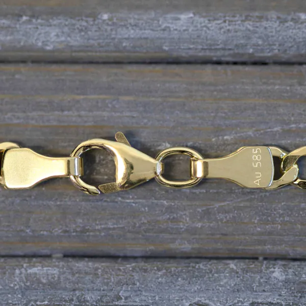Goldkette als Fantasiekette in Gelbgold 585 / 14K, 55 cm lang, 3,5 mm Breit, Gewicht ca. 4.7 g.
