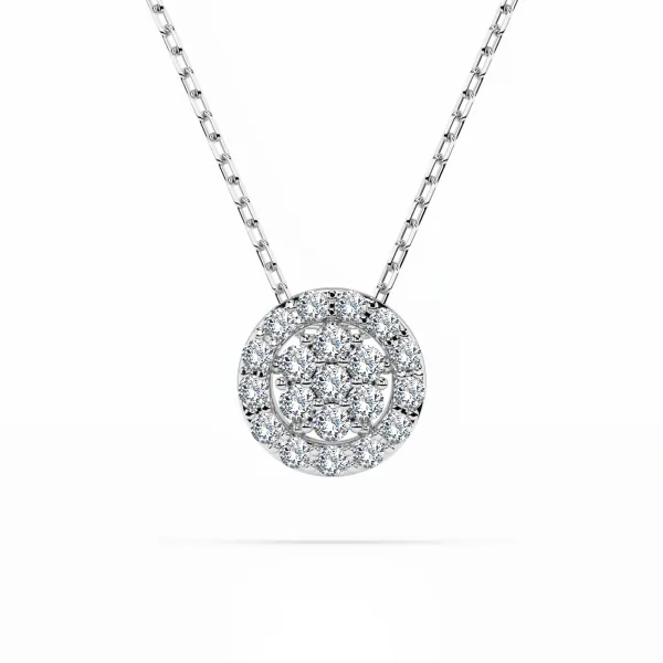 0,19 Karat Diamant Anhänger Weißgold 585 (14K) mit Goldkette für Damen
