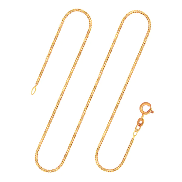 Goldkette als Panzerkette flach in Gelbgold 333 / 8K, 38 cm lang, 1,6 mm breit, Gewicht ca. 2.7 g.
