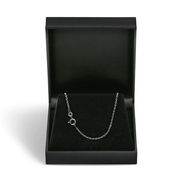 Goldkette als Ankerkette diamantiert Weißgold 333 / 8K, 42 cm lang, 1,7 mm breit, Gewicht ca. 3.8 g.