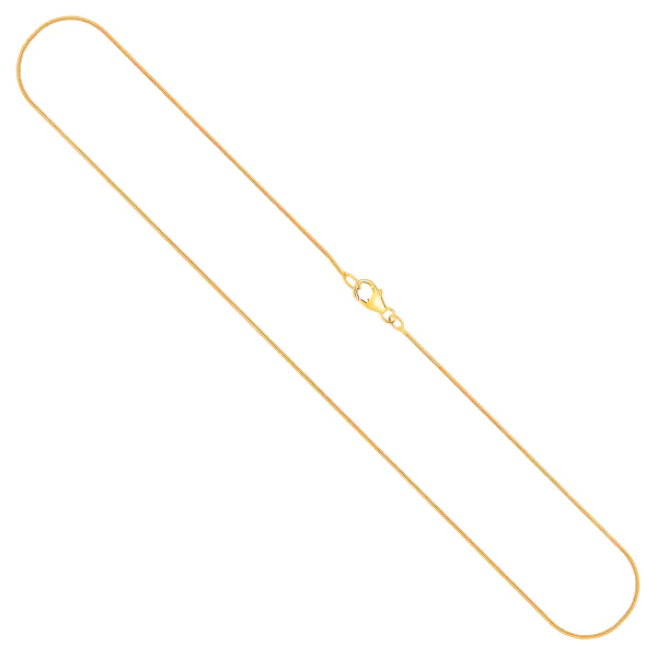 Goldkette als Schlangenkette in Gelbgold 750 / 18K, 42 cm lang, 0,8 mm breit, Gewicht ca. 2.8 g.