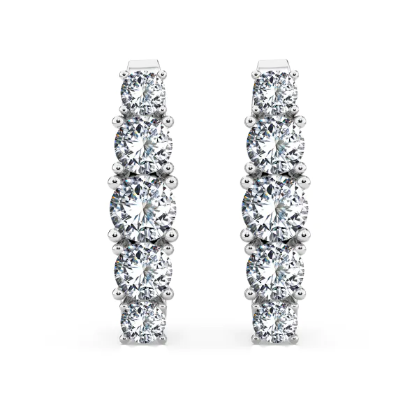 0,85 Karat Diamant Creolen, Weißgold 585 / 14 Karat, Gewicht ca. 2.1 g.
