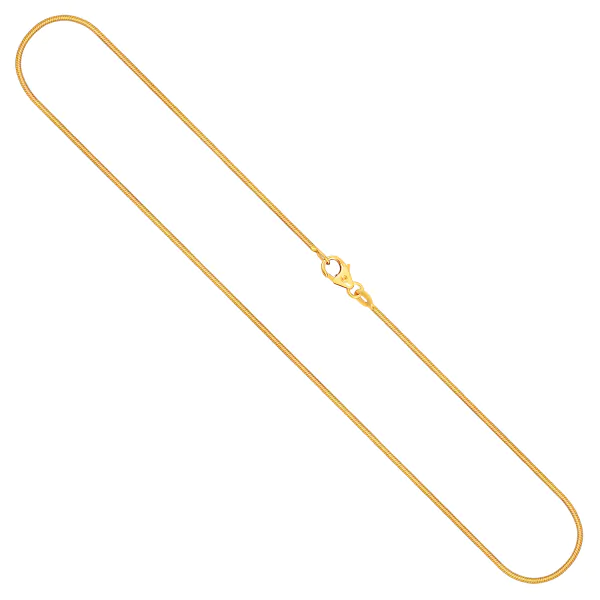 Goldkette als Schlangenkette diamantiert in Gelbgold 585 / 14K, 50 cm lang, 1 mm breit, Gewicht ca. 5.9 g.