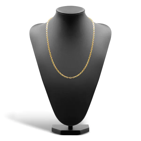 Goldkette als Ankerkette diamantiert in Gelbgold 585 / 14K, 60 cm lang, 3,8 mm breit, Gewicht ca. 42.5 g.