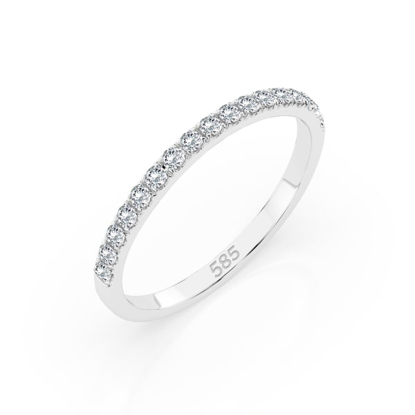 0,26 Karat Diamant Memoire Ring mit 17 Diamanten, Weißgold 585 / 14K, Weite 54 mm, Gewicht ca.