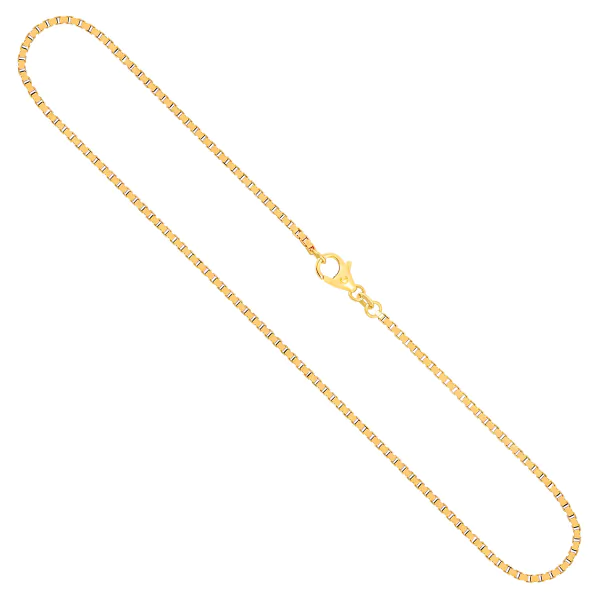 Goldkette als Venezianerkette in Gelbgold 585 / 14K, 40 cm lang, 1,8 mm breit, Gewicht ca. 9 g.
