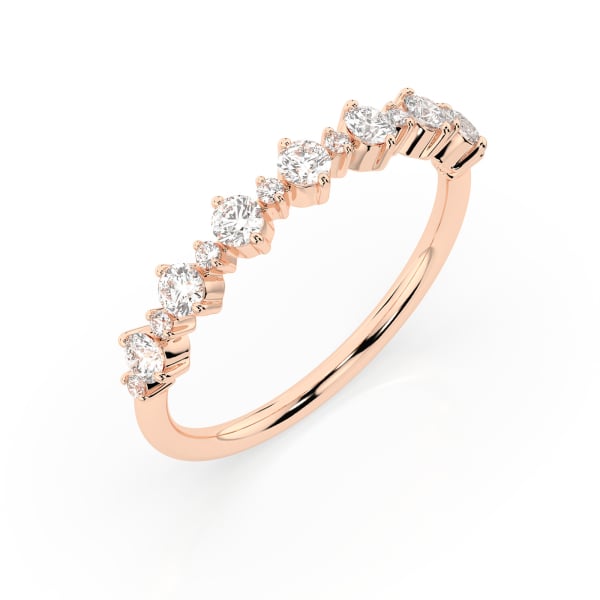 0,5 Karat Diamant Verlobungsring mit 15 Diamanten, Rotgold 585 / 14K
