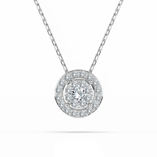 0,11 Karat Diamant Anhänger Weißgold 585 (14K) mit Goldkette für Damen