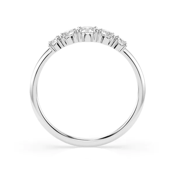 0,42 Karat Diamant Verlobungsring mit 5 Diamanten, Weißgold 585 / 14K