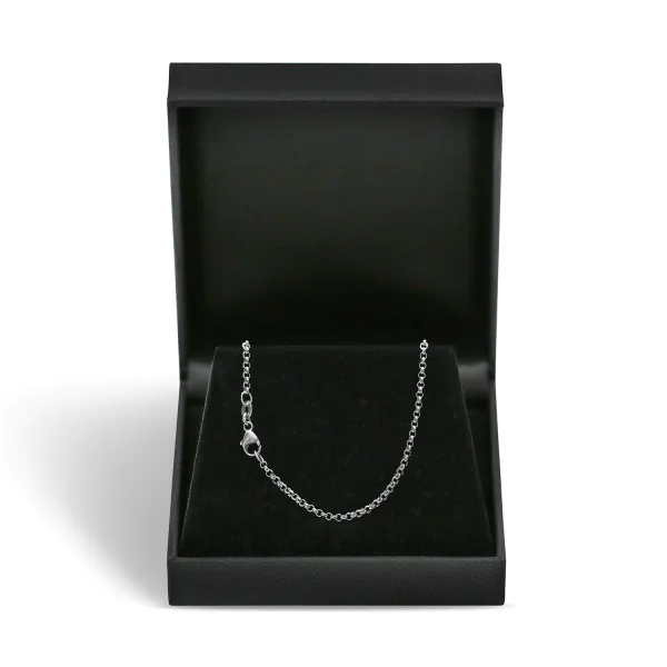 Goldkette als Erbskette in Weißgold 750 / 18K, 36 cm lang, 2 mm breit, Gewicht ca. 5.4 g.
