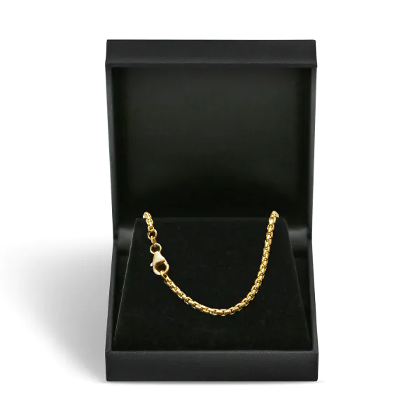 Goldkette als Venezianerkette rund geschlagen in Gelbgold 375 / 9K, 55 cm lang, 2,7 mm breit, Gewicht ca. 18 g.
