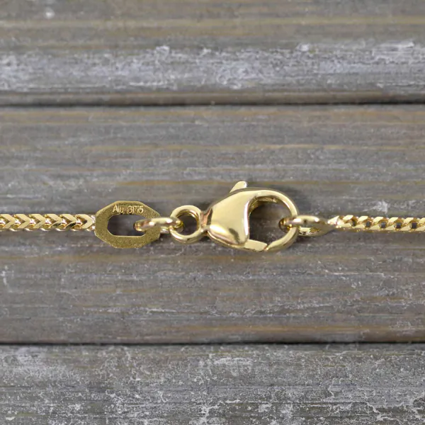 Goldkette als Bingokette in Gelbgold 375 / 9K, 36 cm lang, 1,1 mm breit, Gewicht ca. 2.5 g.