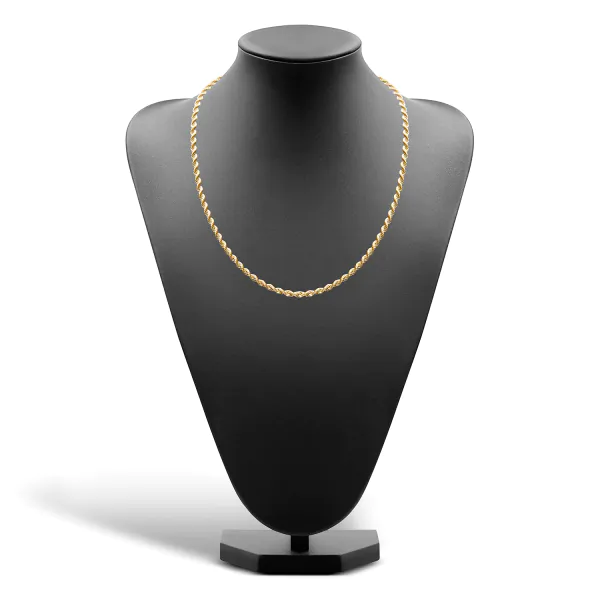 Goldkette als Kordelkette hohl in Gelbgold 333 / 8K, 50 cm lang, 3,8 mm breit, Gewicht ca. 8.3 g.