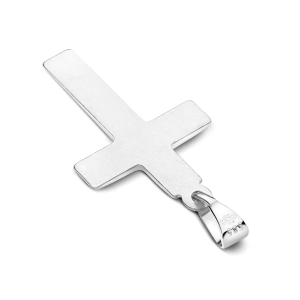 Anhänger Kreuz glanz , Weißgold 585 / 14K, Höhe 21 mm, Gewicht ca. 0,9 g
