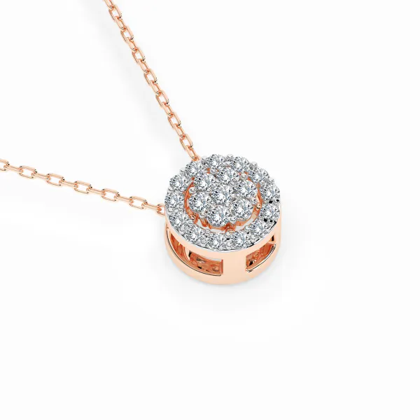 0,19 Karat Diamant Anhänger Rotgold 585 (14K) mit Goldkette für Damen