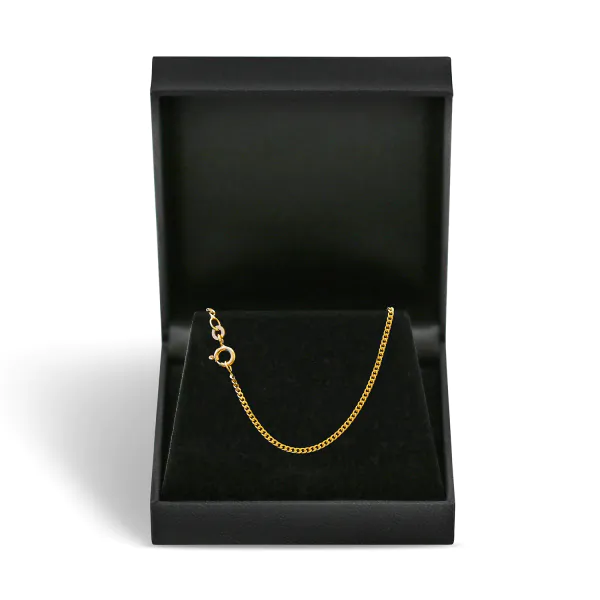 Goldkette als Panzerkette flach in Gelbgold 333 / 8K, 85 cm lang, 1,7 mm breit, Gewicht ca. 6.9 g.