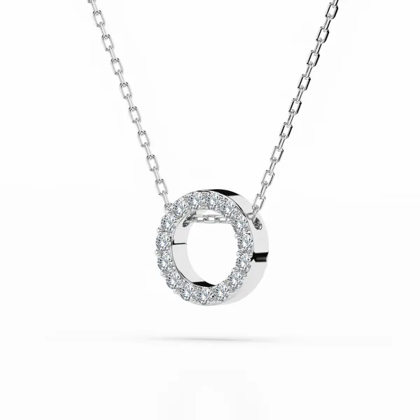 0,09 Karat Diamant Anhänger Weißgold 585 (14K) mit Goldkette für Damen