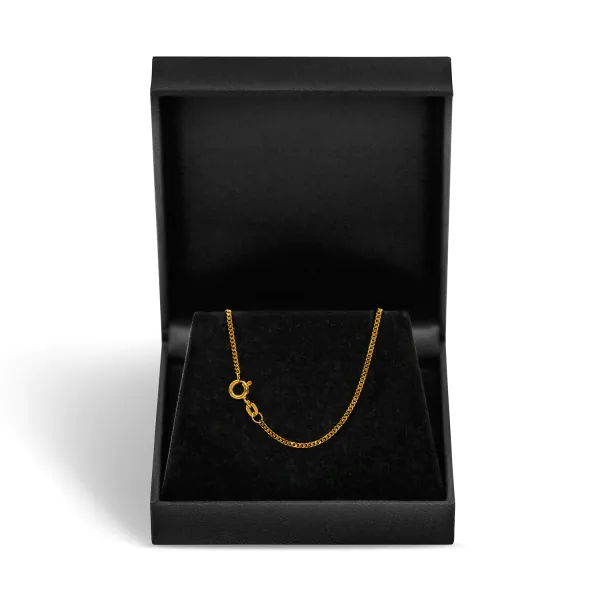 Goldkette als Panzerkette flach in Gelbgold 333 / 8K, 38 cm lang, 1,6 mm breit, Gewicht ca. 2.7 g.