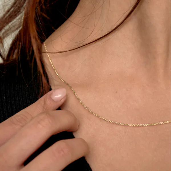 Goldkette als Ankerkette diamantiert in Gelbgold 333 / 8 Karat, 90 cm lang, 1.3 mm breit, Gewicht ca. 4.2