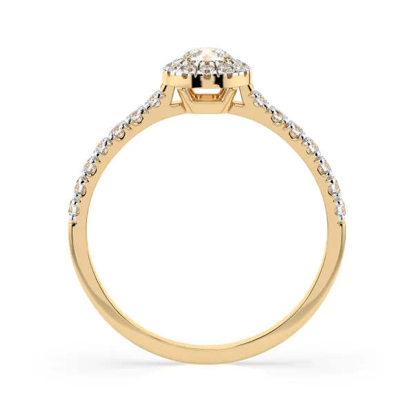 0,2+0,28 Karat Diamant Verlobungsring mit 27 Diamanten, Gelbgold 585 / 14K