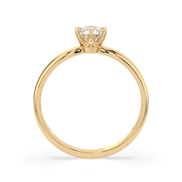 0,30 Karat Diamant Verlobungsring mit 1 Diamanten, Gelbgold 585 / 14K,
