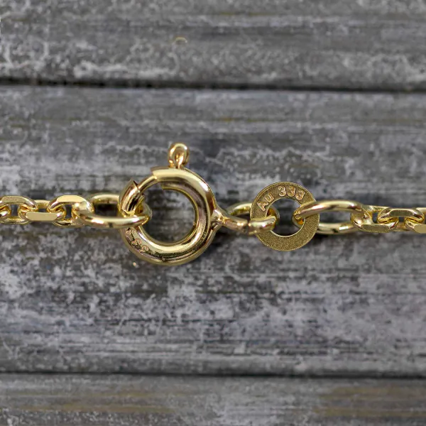 Goldkette als Ankerkette diamantiert in Gelbgold 333 / 8 Karat, 75 cm lang, 1.9 mm breit, Gewicht ca. 8.1