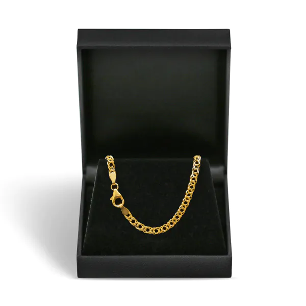 Goldkette als Zwillingspanzerkette in Gelbgold 333 / 8K, 50 cm lang, 3,9 mm breit, Gewicht ca. 9.2 g.
