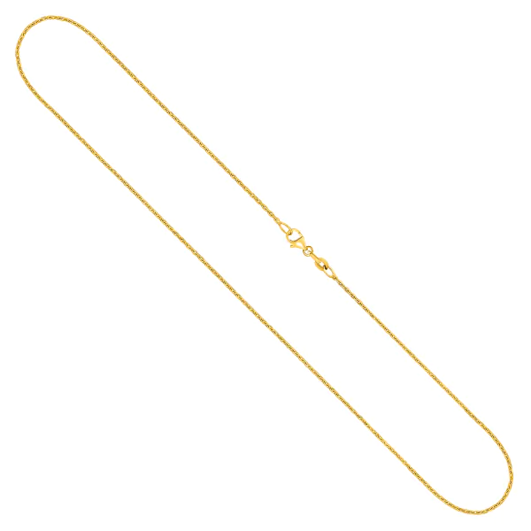 Goldkette als Ankerkette diamantiert in Gelbgold 750 / 18 Karat, 38 cm lang, 1.2 mm breit, Gewicht ca. 2,3 g.