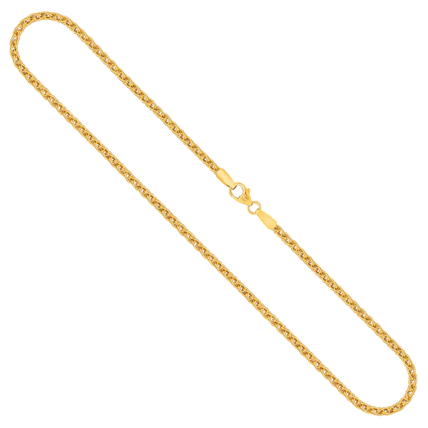 Goldkette als Zopfkette in Gelbgold 375 / 9K, 70 cm lang, 2,5 mm breit, Gewicht ca. 14.8 g.