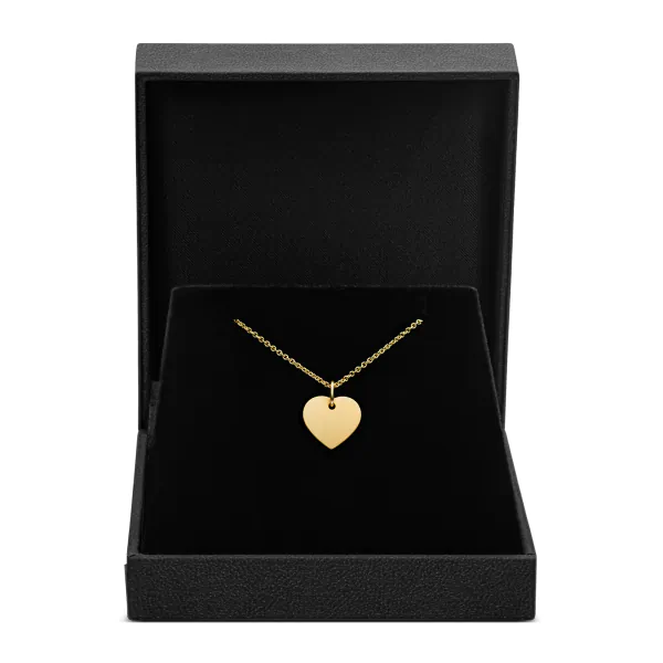 Anhänger Gravurplatte herzform seidenmatt Gelbgold 11 mm