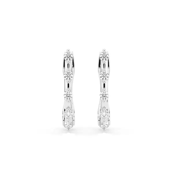 0,2 Karat Diamant Creolen, Weißgold 585 / 14 Karat
