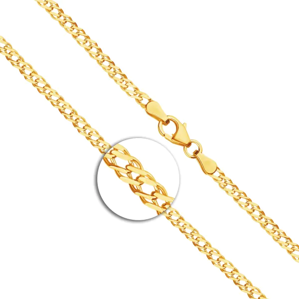 Goldkette als Zwillingspanzerkette in Gelbgold 333 / 8K, 80 cm lang, 2,9 mm breit, Gewicht ca. 7.8 g.