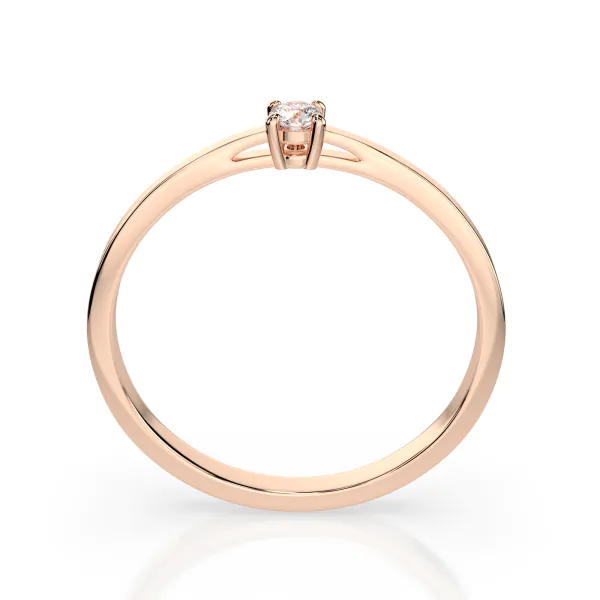 0,10 Karat Diamant Verlobungsring mit 1 Diamanten, Rotgold 585 / 14K