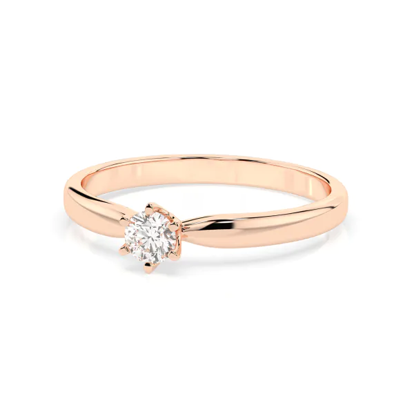 0,20 Karat Diamant Verlobungsring mit 1 Diamanten, Rotgold 585 / 14K