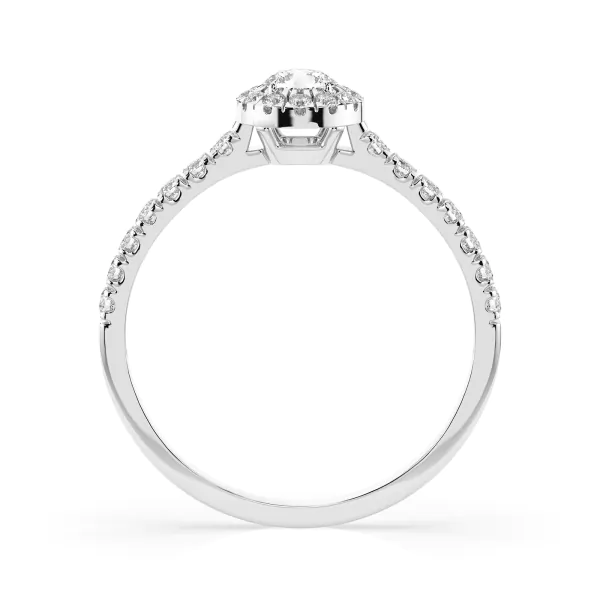 0,29+0,25 Karat Diamant Verlobungsring mit 30 Diamanten, Weißgold 585 / 14K
