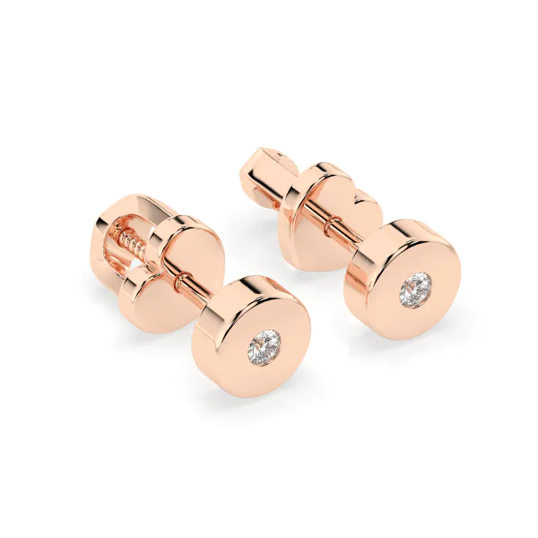 0,04 Karat Diamant Ohrstecker, Rotgold 585 / 14K