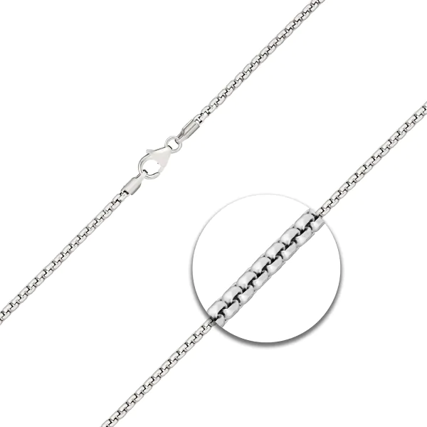Goldkette als Venezianerkette in Weißgold 750 / 18K, 45 cm lang, 2 mm breit, Gewicht ca. 11.6 g.