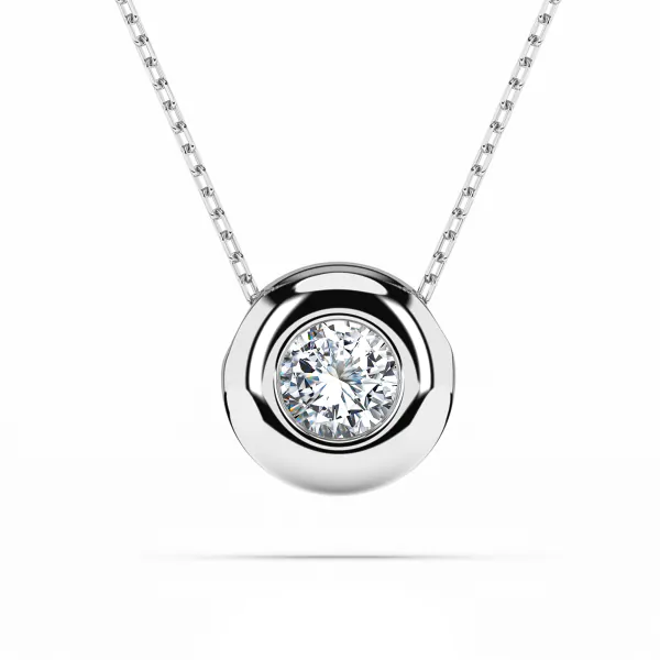 0,15 Karat Diamant Anhänger Weißgold 585 (14K) mit Goldkette für Damen