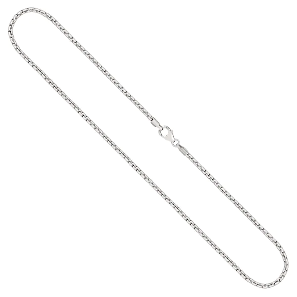 Goldkette als Venezianerkette in Weißgold 750 / 18K, 45 cm lang, 2 mm breit, Gewicht ca. 11.6 g.