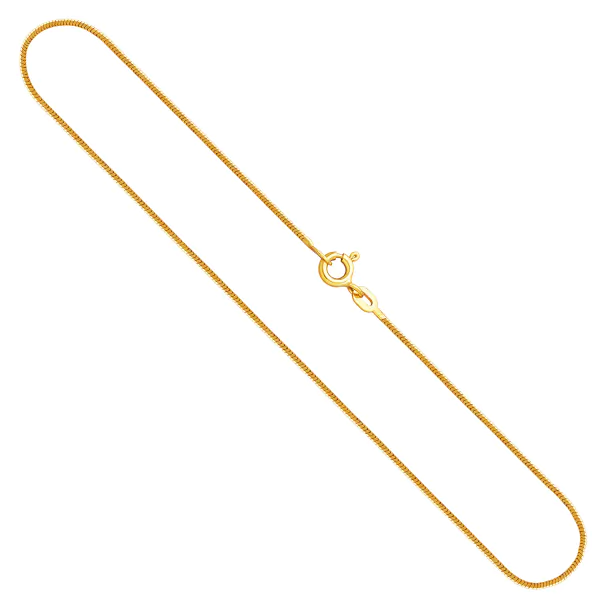 Goldkette als Schlangenkette diamantiert in Gelbgold 333 / 8K, 50 cm lang, 0,9 mm breit, Gewicht ca. 3.6 g.