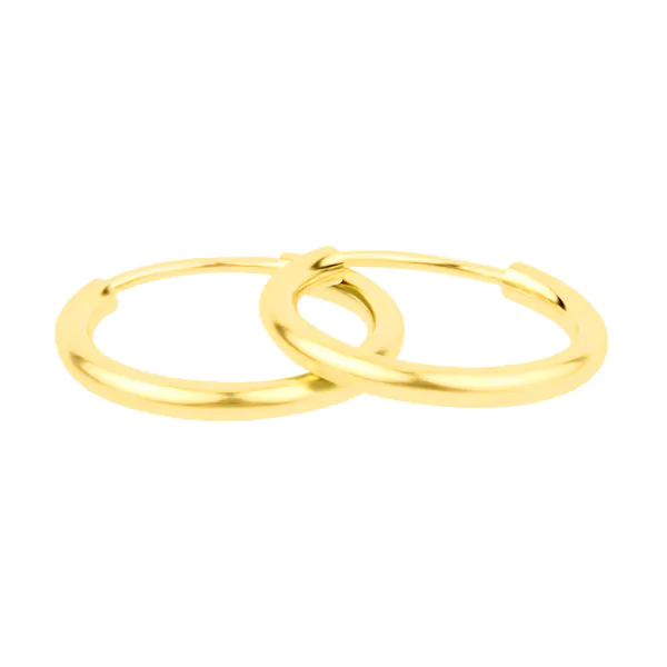 Ohrringe, Creolen, Gelbgold 750 / 18K, Außendurchmesser 20 mm, Breite 2 mm, Gewicht ca. 0.89 g