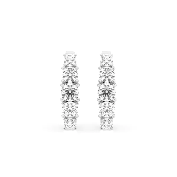 0,85 Karat Diamant Creolen, Weißgold 585 / 14 Karat